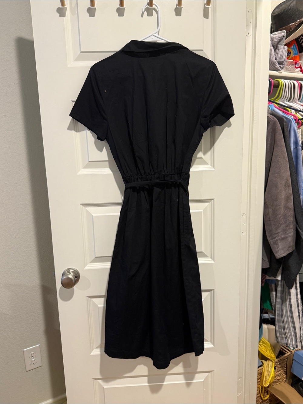 Jcrew Black Button Down Midi Dress - Picture 3 of 3